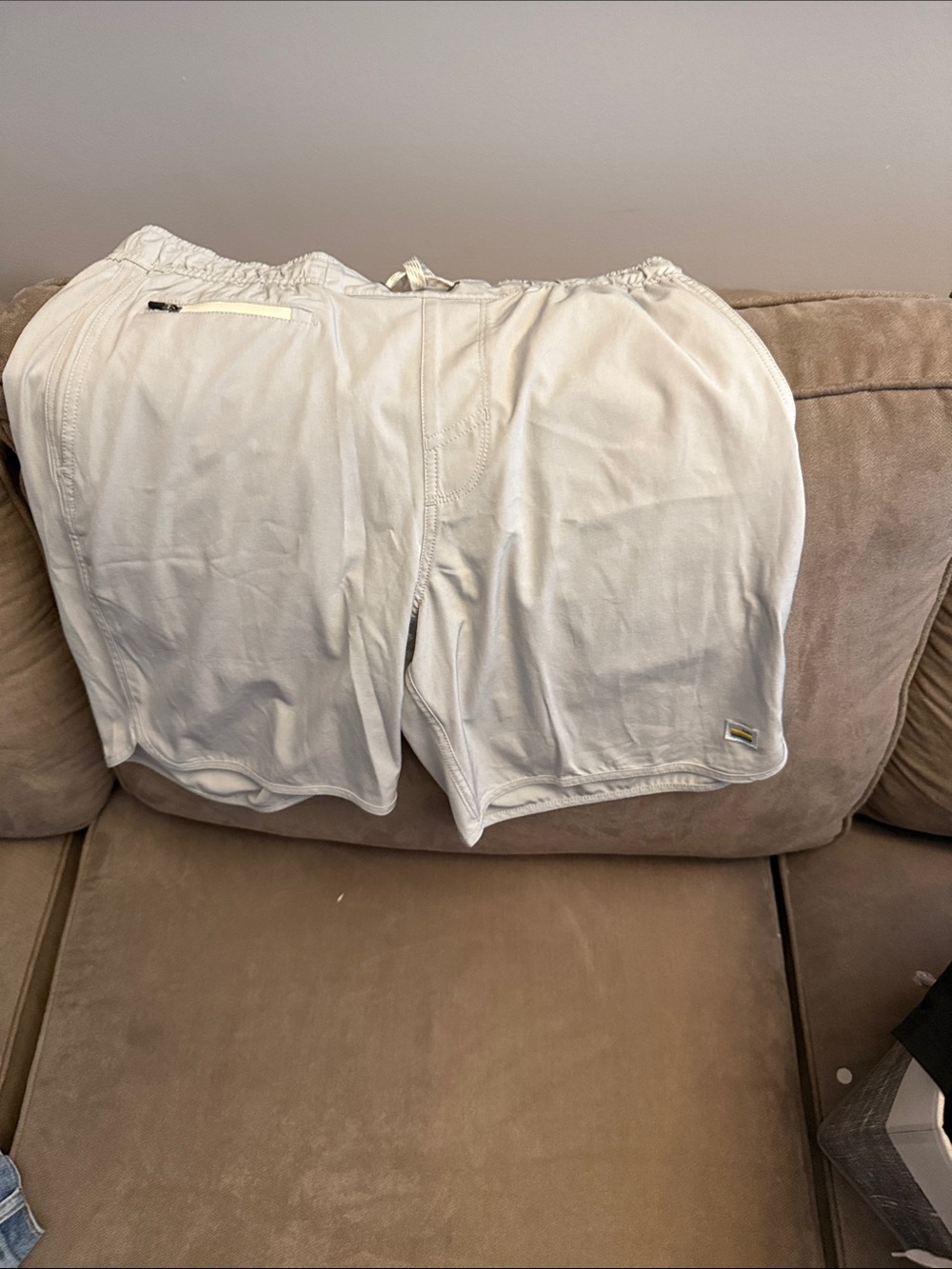 Vuori White Athletic Drawstring Shorts